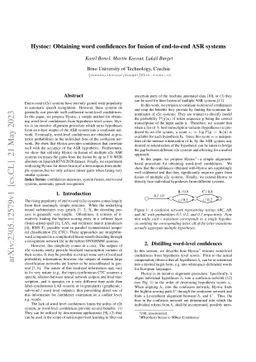 Hystoc: Obtaining word confidences for fusion of end-to-end ASR systems