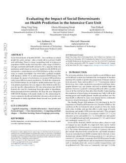 Evaluating the Impact of Social Determinants on Health Prediction in the
  Intensive Care Unit