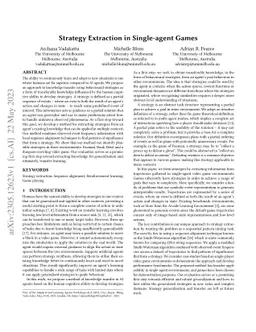 Strategy Extraction in Single-Agent Games