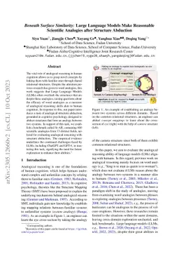 Beneath Surface Similarity: Large Language Models Make Reasonable
  Scientific Analogies after Structure Abduction