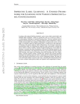 Imprecise Label Learning: A Unified Framework for Learning with Various
  Imprecise Label Configurations