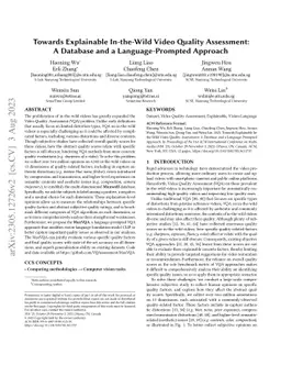Towards Explainable In-the-Wild Video Quality Assessment: A Database and
  a Language-Prompted Approach