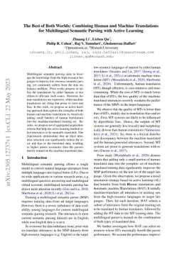 The Best of Both Worlds: Combining Human and Machine Translations for
  Multilingual Semantic Parsing with Active Learning