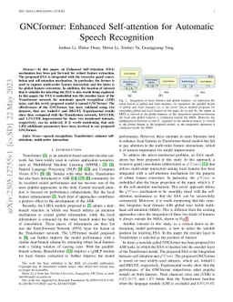 GNCformer Enhanced Self-attention for Automatic Speech Recognition