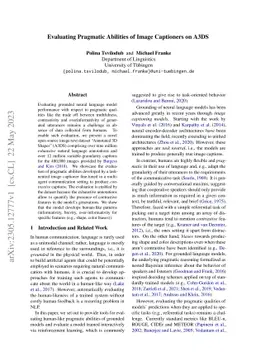 Evaluating Pragmatic Abilities of Image Captioners on A3DS