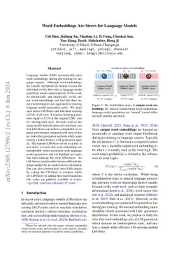 Word Embeddings Are Steers for Language Models