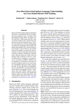 Zero-Shot End-to-End Spoken Language Understanding via Cross-Modal
  Selective Self-Training
