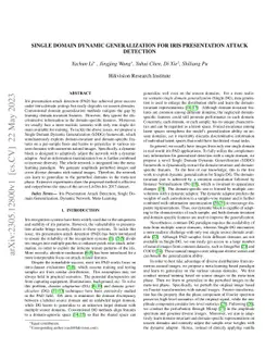 Single Domain Dynamic Generalization for Iris Presentation Attack
  Detection