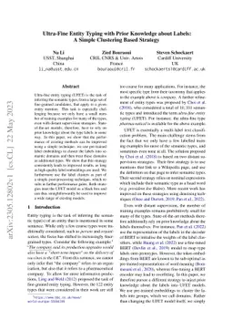 Ultra-Fine Entity Typing with Prior Knowledge about Labels: A Simple
  Clustering Based Strategy