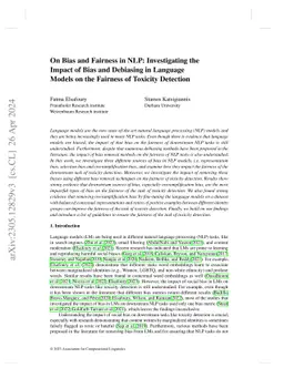 On Bias and Fairness in NLP: Investigating the Impact of Bias and
  Debiasing in Language Models on the Fairness of Toxicity Detection