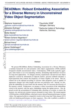 READMem: Robust Embedding Association for a Diverse Memory in
  Unconstrained Video Object Segmentation