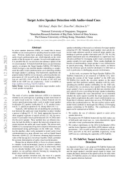 Target Active Speaker Detection with Audio-visual Cues