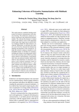 Enhancing Coherence of Extractive Summarization with Multitask Learning