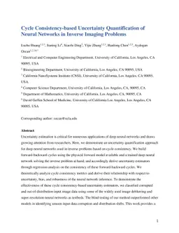 Cycle Consistency-based Uncertainty Quantification of Neural Networks in
  Inverse Imaging Problems
