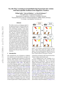 Yes, this Way! Learning to Ground Referring Expressions into Actions
  with Intra-episodic Feedback from Supportive Teachers