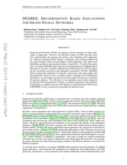 DEGREE: Decomposition Based Explanation For Graph Neural Networks