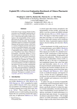 ExplainCPE: A Free-text Explanation Benchmark of Chinese Pharmacist
  Examination