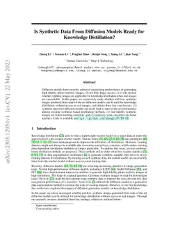 Is Synthetic Data From Diffusion Models Ready for Knowledge
  Distillation?