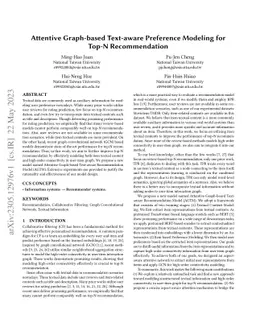 Attentive Graph-based Text-aware Preference Modeling for Top-N
  Recommendation