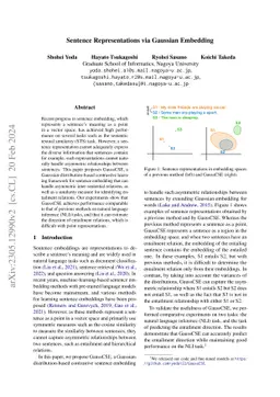 Sentence Representations via Gaussian Embedding