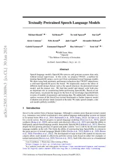 Textually Pretrained Speech Language Models