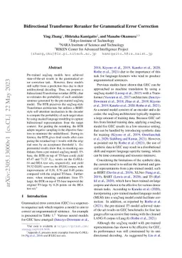 Bidirectional Transformer Reranker for Grammatical Error Correction
