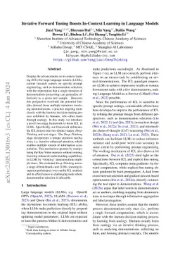 Iterative Forward Tuning Boosts In-Context Learning in Language Models