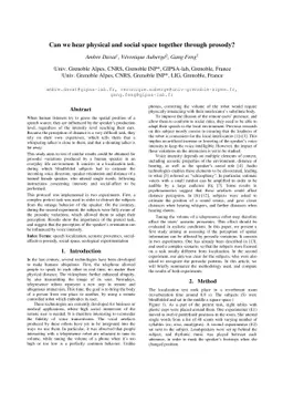 Can we hear physical and social space together through prosody?