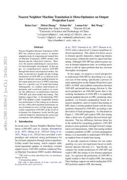 Nearest Neighbor Machine Translation is Meta-Optimizer on Output
  Projection Layer