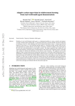 Adaptive action supervision in reinforcement learning from real-world
  multi-agent demonstrations