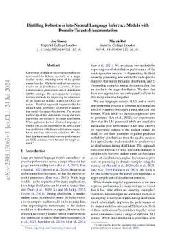 Distilling Robustness into Natural Language Inference Models with
  Domain-Targeted Augmentation
