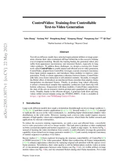 ControlVideo: Training-free Controllable Text-to-Video Generation