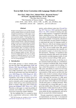 Text-to-SQL Error Correction with Language Models of Code