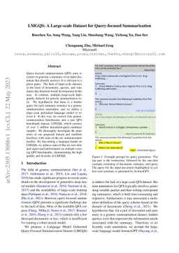 LMGQS: A Large-scale Dataset for Query-focused Summarization