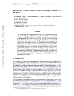 Should We Attend More or Less? Modulating Attention for Fairness