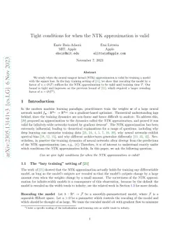 Tight conditions for when the NTK approximation is valid