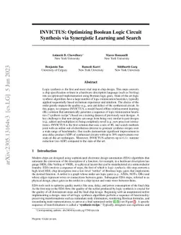 INVICTUS: Optimizing Boolean Logic Circuit Synthesis via Synergistic
  Learning and Search