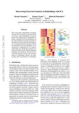 Discovering Universal Geometry in Embeddings with ICA