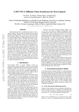 U-DiT TTS: U-Diffusion Vision Transformer for Text-to-Speech