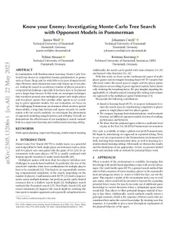 Know your Enemy: Investigating Monte-Carlo Tree Search with Opponent
  Models in Pommerman