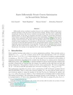 Faster Differentially Private Convex Optimization via Second-Order
  Methods