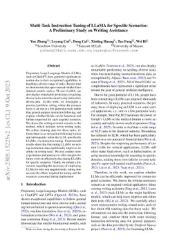Multi-Task Instruction Tuning of LLaMa for Specific Scenarios: A
  Preliminary Study on Writing Assistance