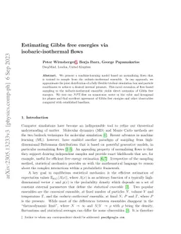 Estimating Gibbs free energies via isobaric-isothermal flows