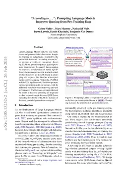 "According to ...": Prompting Language Models Improves Quoting from
  Pre-Training Data