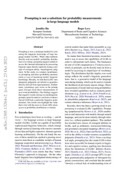 Prompting is not a substitute for probability measurements in large
  language models