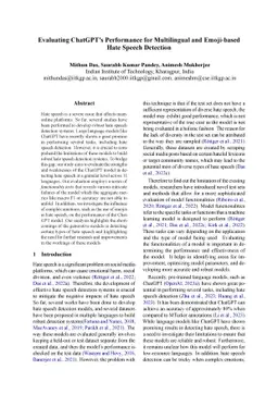 Evaluating ChatGPT's Performance for Multilingual and Emoji-based Hate
  Speech Detection