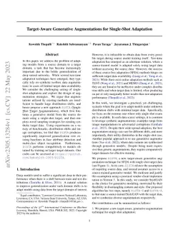 Target-Aware Generative Augmentations for Single-Shot Adaptation