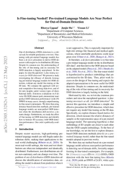 Is Fine-tuning Needed? Pre-trained Language Models Are Near Perfect for
  Out-of-Domain Detection