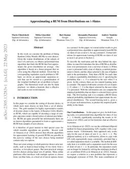 Approximating a RUM from Distributions on k-Slates