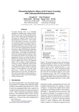 Measuring Inductive Biases of In-Context Learning with Underspecified
  Demonstrations